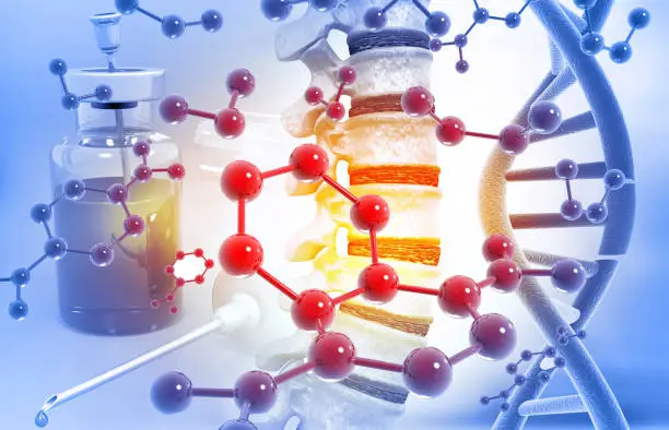 Photo of DNA molecules medicine with spinal cord