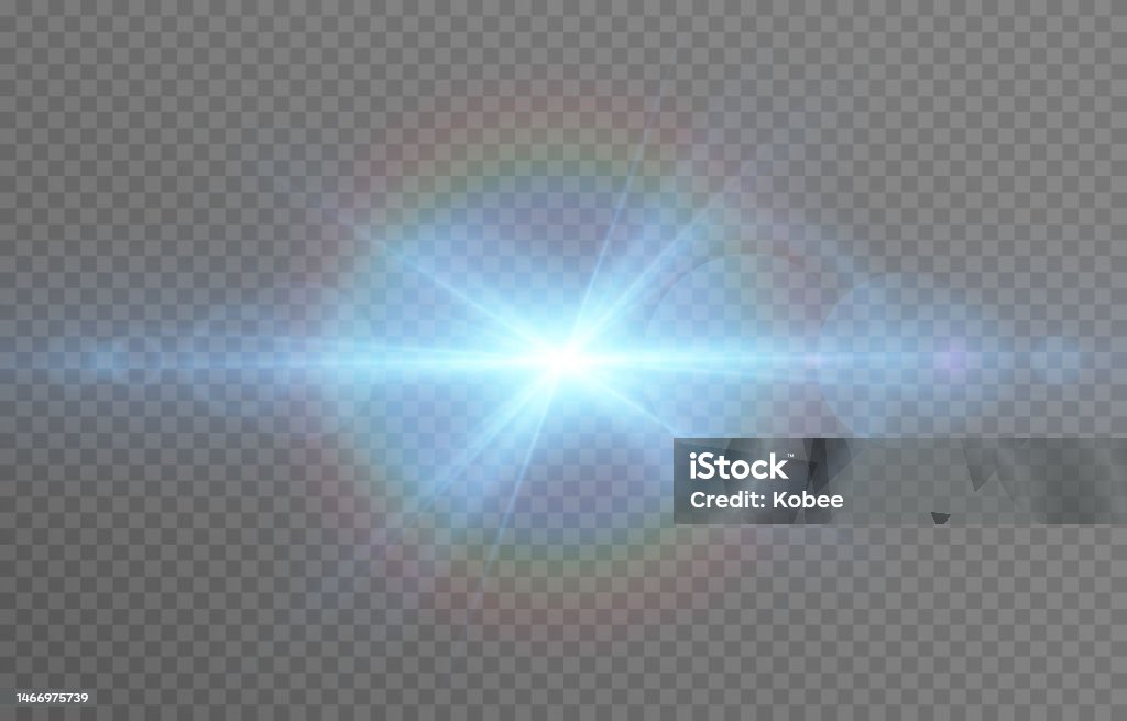 Color Flash Blue Vector Blue Light With Glare Blue Flash Light Blue Glow Magic Light ...