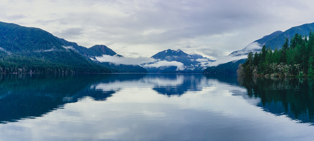 Panoramic view of Lake Crescent, Olympic National Park, Washington State