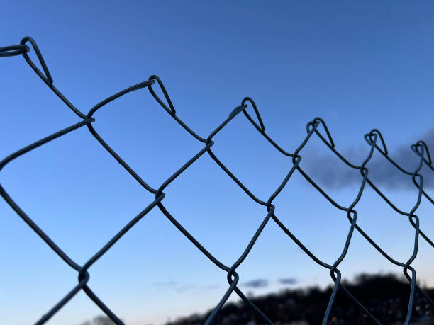istock Chain Link Fence at Dawn 1466979735