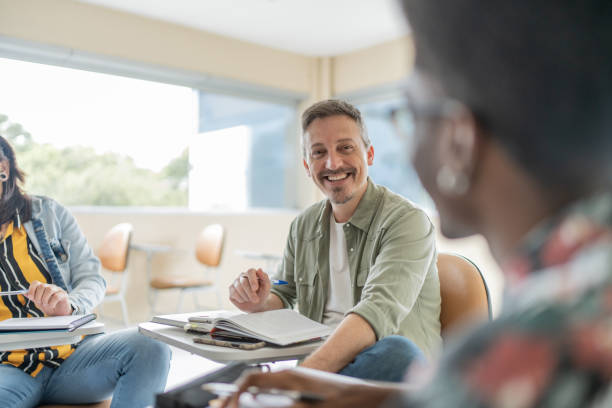 istock Adult student smiling in college 1466983952