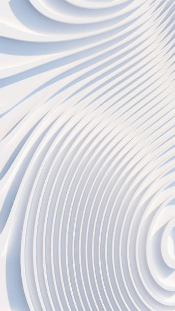 istock Top view of simple empty white podium stage background. Futuristic technology design. Abstract parametric interior. Blank opened 3D illustration mock-up. White building pale geometric pattern. 1466984233