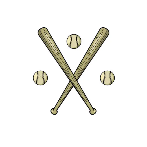 Vector illustration of Set of baseball