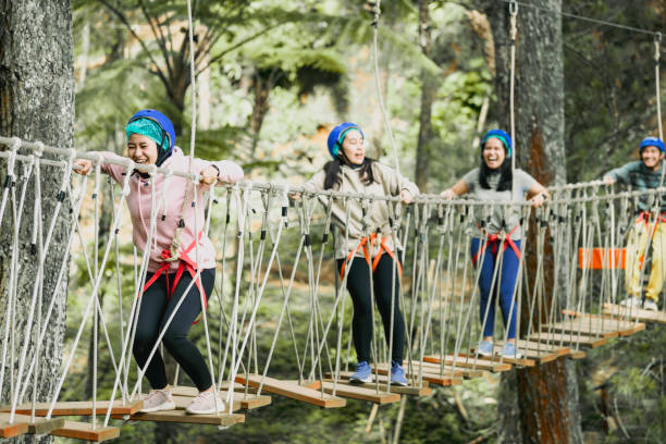 group of employee Enjoying At Jungle Gym