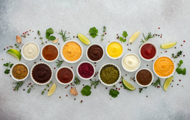 istock Different types of sauces in bowls 1466991243