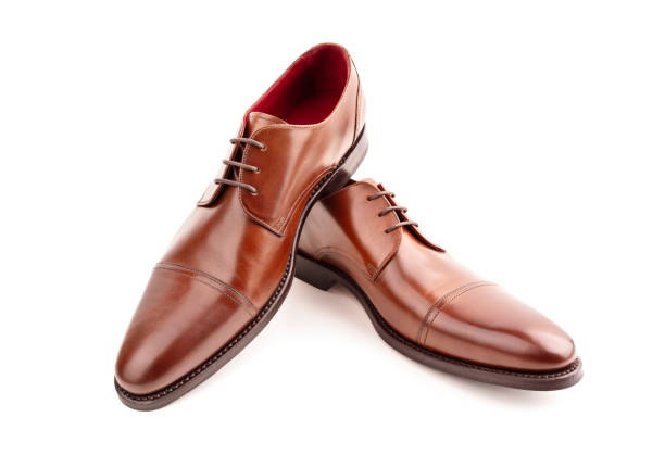 istock Classic brown mens leather shoes 1466991834
