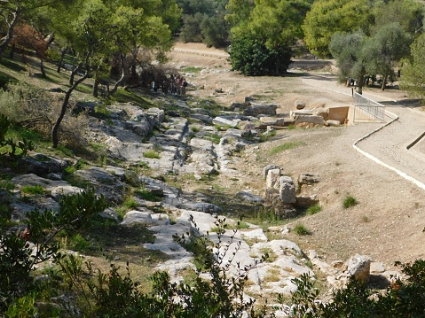 Part of the ancient concave or valley road linking Athens and Piraeus
