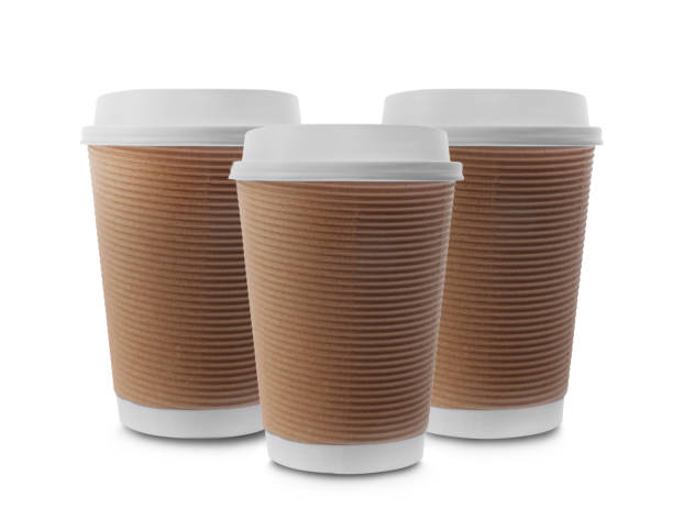 istock Takeaway paper coffee cups isolated on white 1466993615
