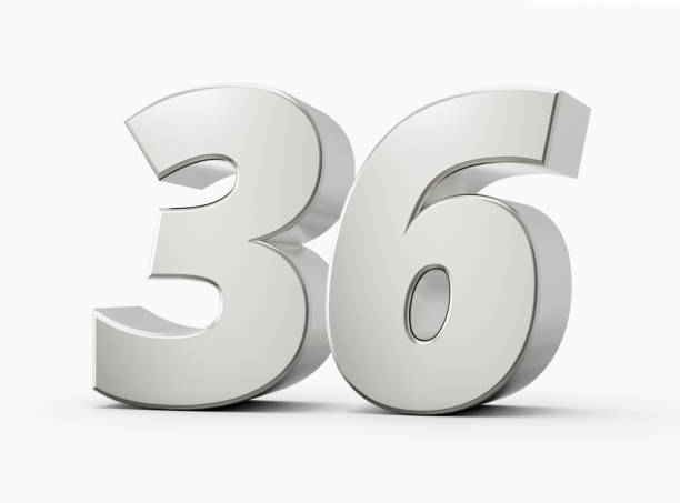 istock Silver 3d numbers 36 thirty six. Isolated white background 3d illustration 1466996052