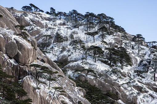 The winter landscape of Huangshan mountain,China