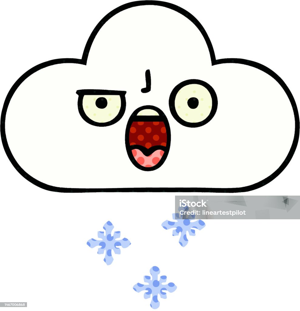 Snow Vector Comic Comic Book Style Cartoon Of A Snow Cloud Stock Illustration - Download ...