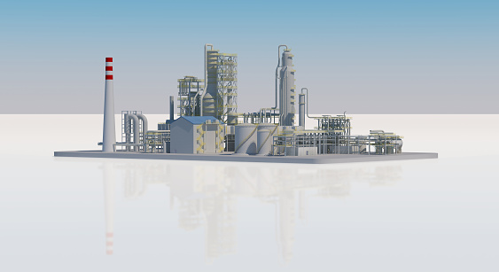 3D plant chimney building model