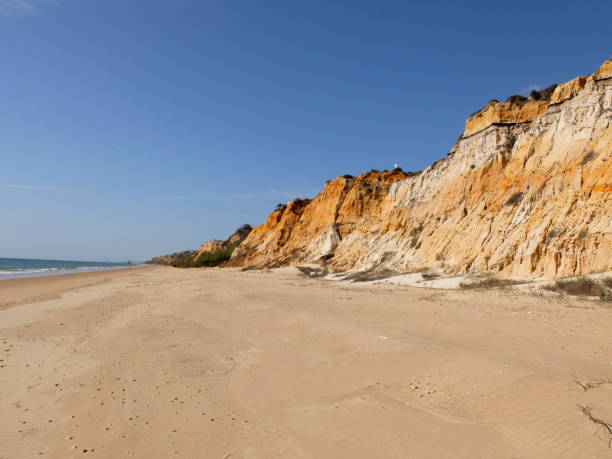 istock Deserted beach and sandy cliffs, southern Spain 1467026254