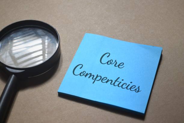 istock Core Competencies wording with a magnifying glass. Business concept 1467030540
