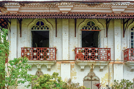 06 10 2009 Vintage Colonial Goan house of Braganza family in Chandor village near Margao Madgaon, Goa, India.