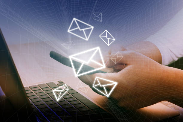 istock Person receive and reading e-mail message on smartphone. Sending e-mails concept. 1467039939