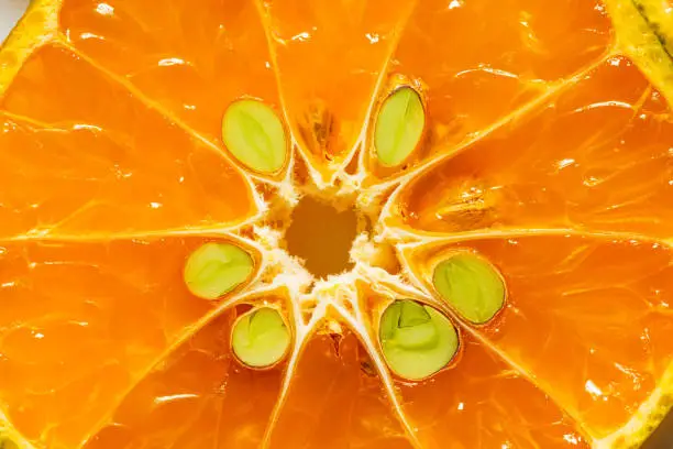 macro orange,Background made with stacks of sliced oranges