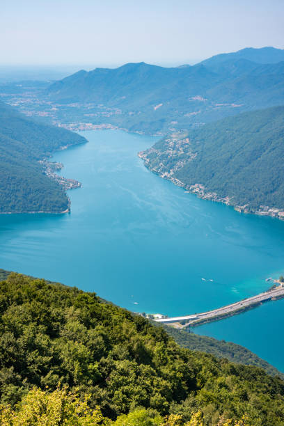 istock Beautiful mountain lake with a bridge in Switzerland 1467054617