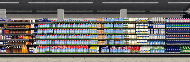 istock MILK packaging ON SHELF in supermarket 1467054753