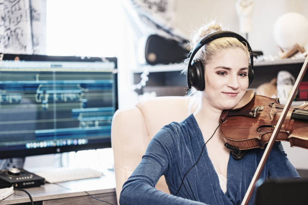 istock Female Musician practising at home 1467055572