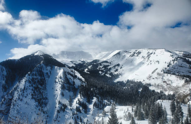 istock Distant winter view from Snowmass  Ski Resort, Aspen, Colorado. 1467056540