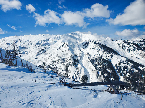 Distant winter view from Snowmass  Ski Resort, Aspen, Colorado.