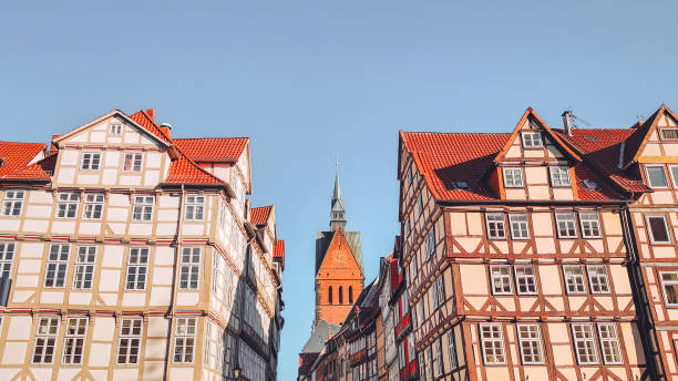 istock Old town and Marktkirche church in Hannover, Germany. 1467057493