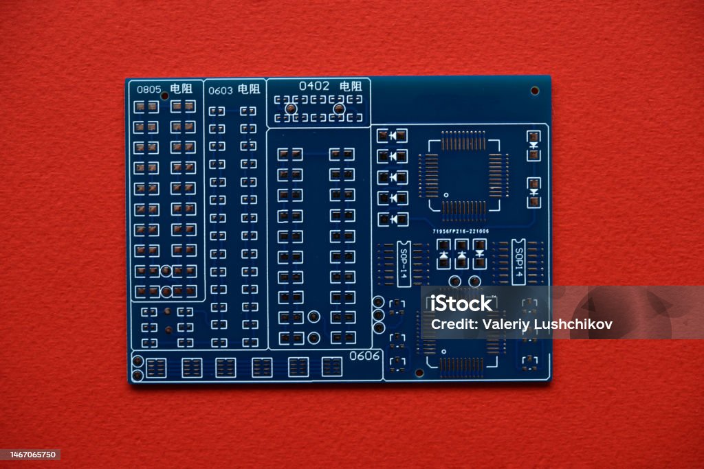 Blue Microcontroller Chip A Chip With A Processor A Chip For Assembling ...