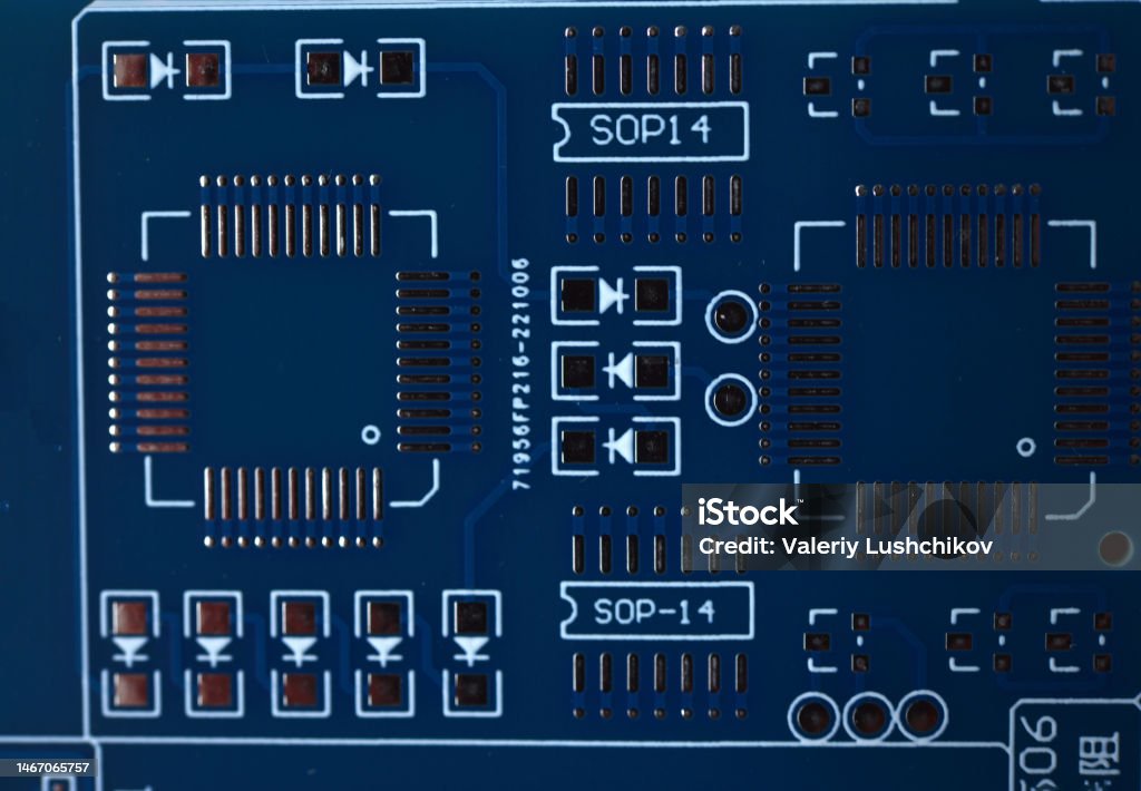 Blue Microcontroller Chip A Chip With A Processor A Chip For Assembling ...