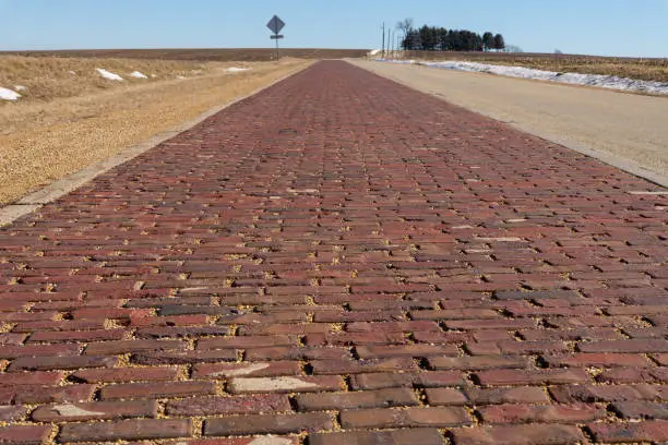 The first state aid paved rural road in northern Illinois.  Oregon Illinois USA.