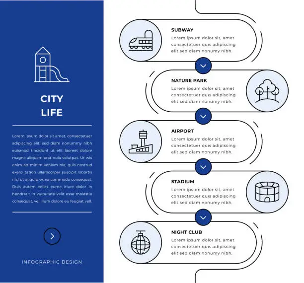 Vector illustration of City Life Infographic Design