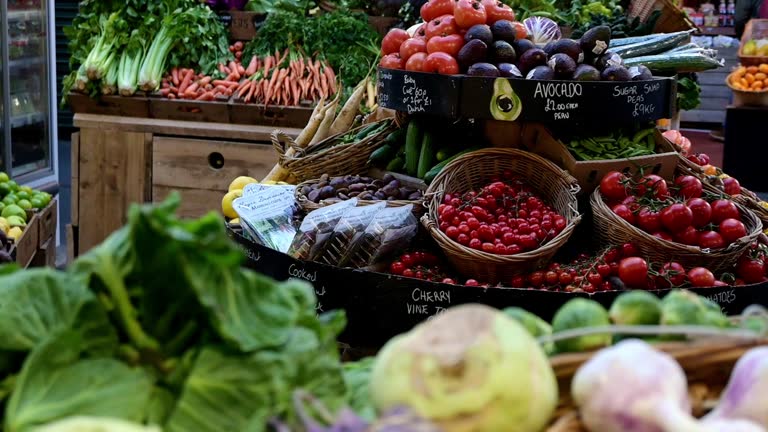 Organic fruit and vegetable farmer market . Small business