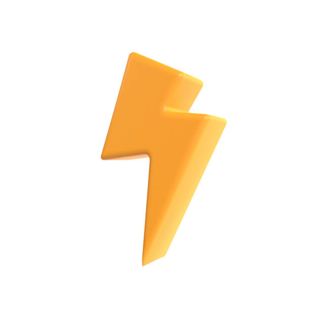 istock Lightning flash bolt light 3d plastic icon for discount sale or urgent events 1467077607