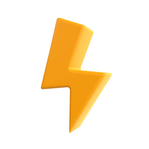 istock Lightning flash bolt light 3d plastic icon for discount sale or urgent events 1467077618