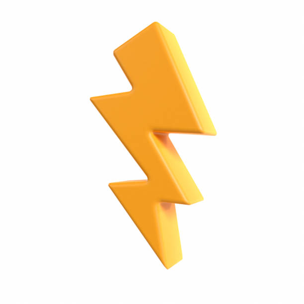 istock Lightning flash bolt light 3d plastic icon for discount sale or urgent events 1467077635