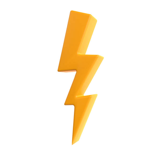 istock Lightning flash bolt light 3d plastic icon for discount sale or urgent events 1467077642