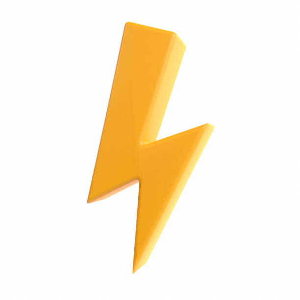 istock Lightning flash bolt light 3d plastic icon for discount sale or urgent events 1467077651