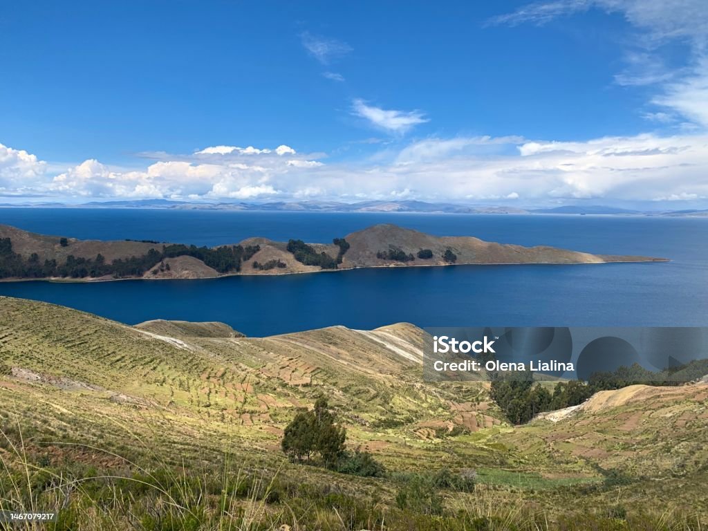 Titicaca lake Island of the Sun Isla del Sol Bolivia. Andes Stock Photo