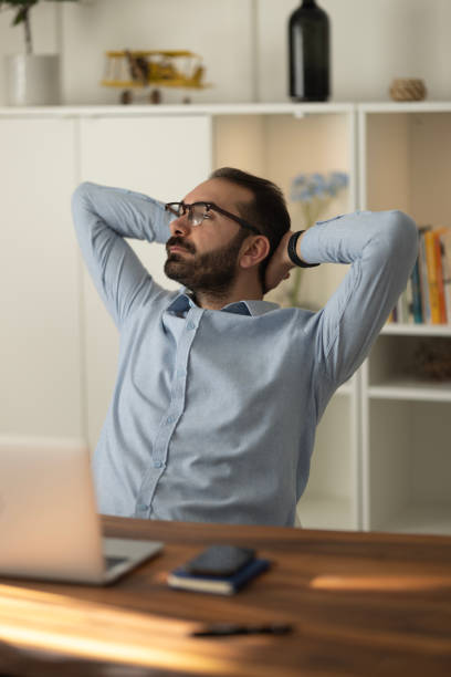istock Thoughtful serious man sitting on at home office , lost in thoughts 1467086962