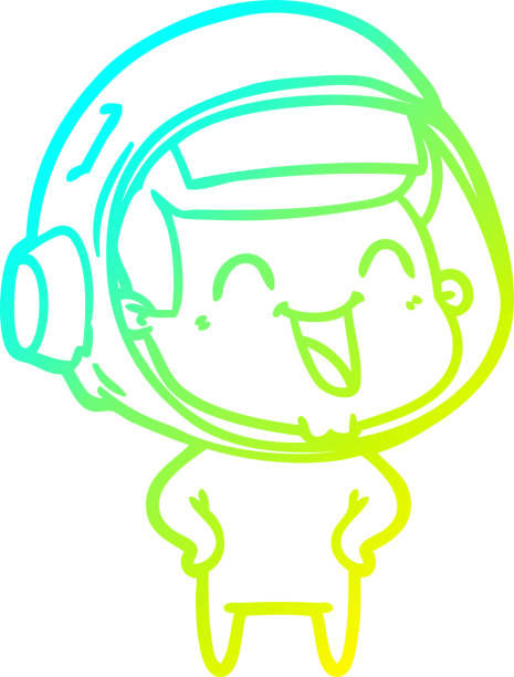 istock cold gradient line drawing of a happy cartoon astronaut 1467105405