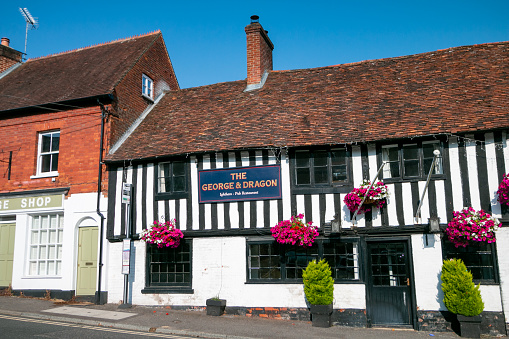 The George & Dragon Pub & Restaurant in Ightham at Kent, England. This may have been the place Guy Fawkes planned the Gunpowder Plot in 1605 and was later caught after fleeing London when the plot failed.