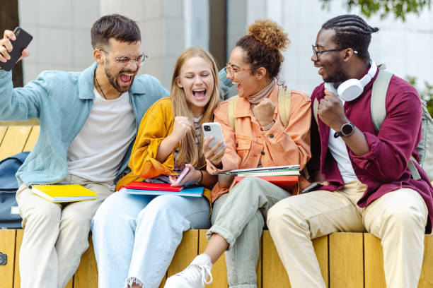 Cheerful students received a good news