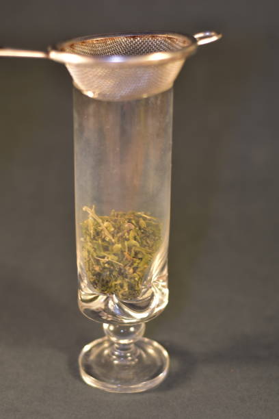 istock Vine glass with tea leaves 1467114618