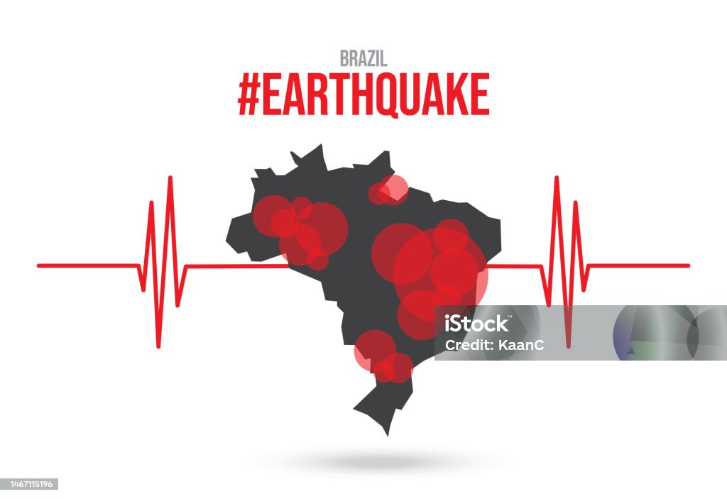 Brazil Earthquake Wave With Circle Vibrationdesign For Educationscience