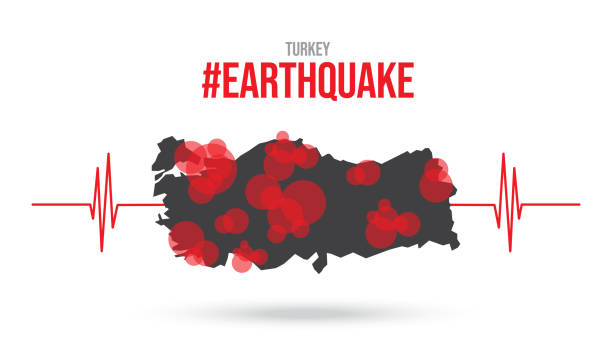 stockillustraties, clipart, cartoons en iconen met turkey earthquake wave with circle vibration,design for education,science and news,vector illustration. stock illustration - breuklijn