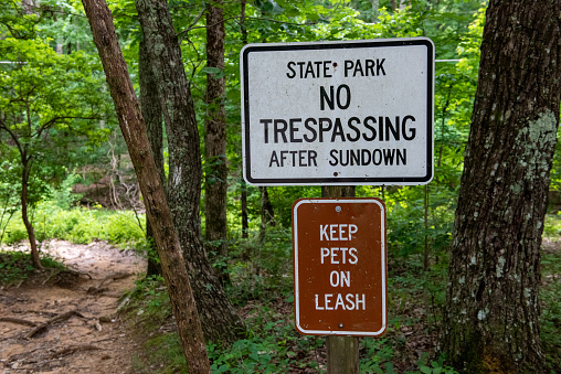 Trail Markings at Monte Sano State Park in Huntsville Alabama