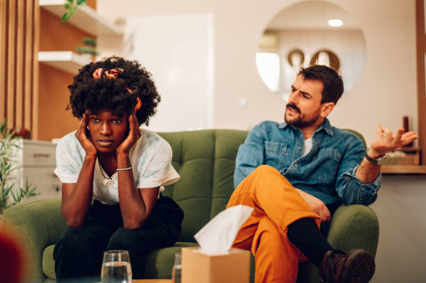 istock Diverse couple on a therapy session in a psychologist office 1467125235