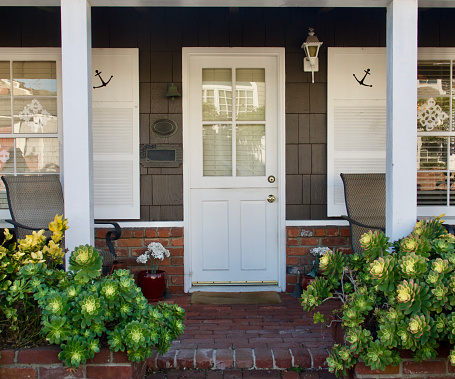 Traditional beach cottage with white Dutch door