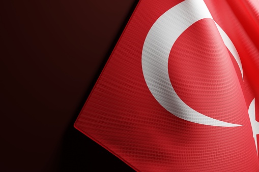 Turkey policy concept, national flag of Turkey. 3D render, 3D illustration.
