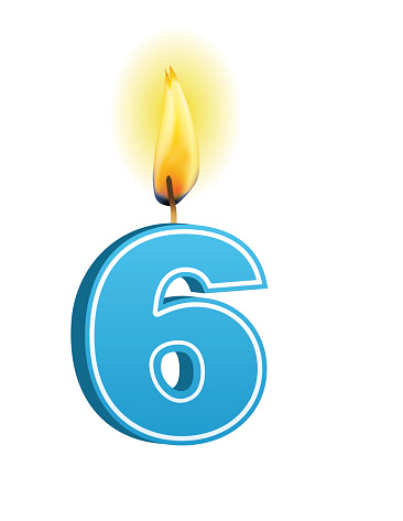 Birthday candle of a number on a transparent background (you can place this on any color background)
